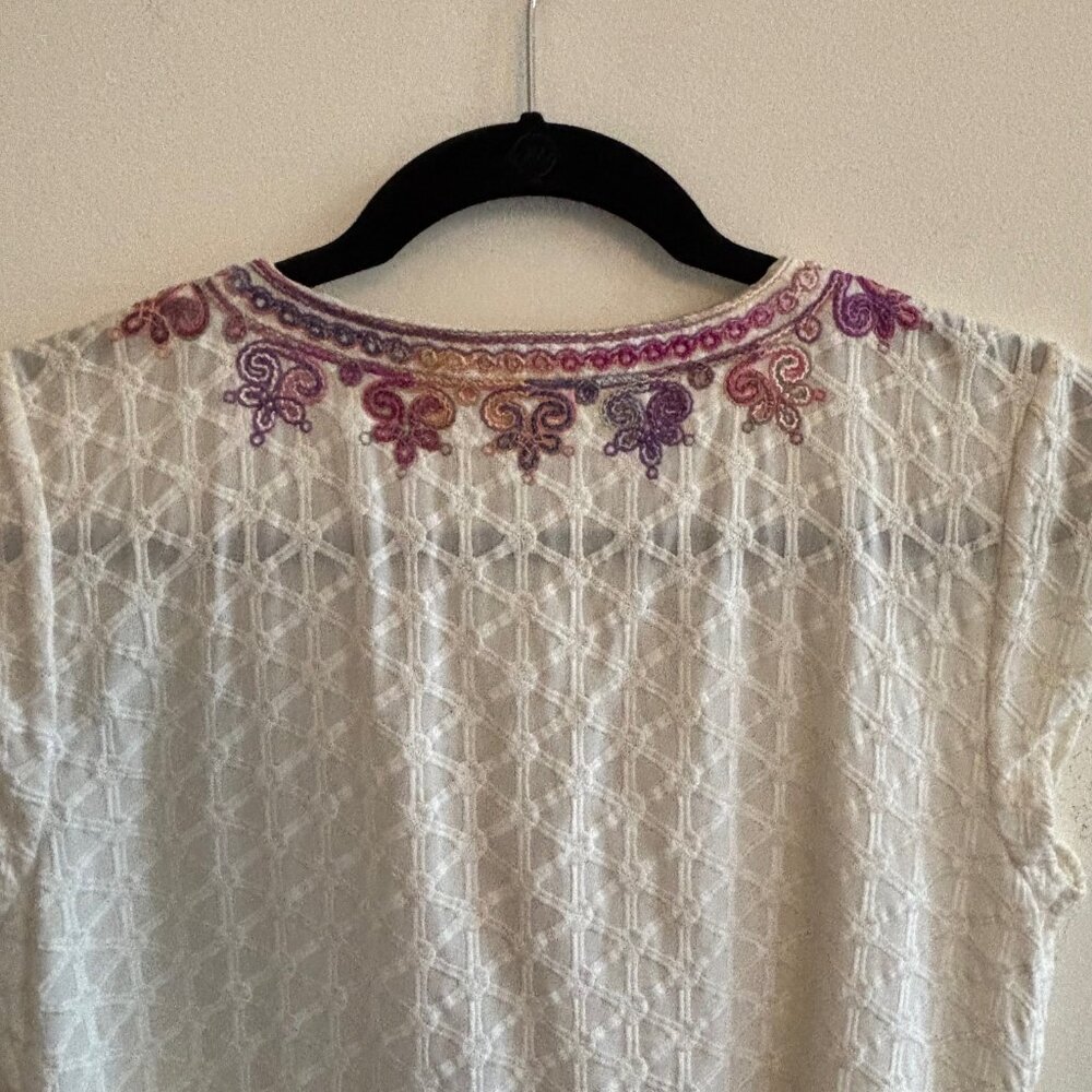 Calypso St. Barth Sashka Embroidered Shift Dress White Multi Color Size S - Picture 5 of 6